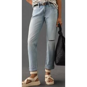 Rag & Bone Dre Low-Rise Slim Boyfriend Jeans Size 26 Whitehaven Distressed